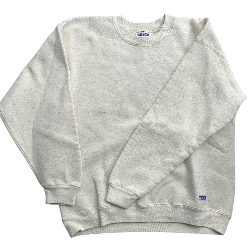 Vintage Trench USA Ultra Crewneck‎ Sweatshirt Men’s L Made in USA Heather White